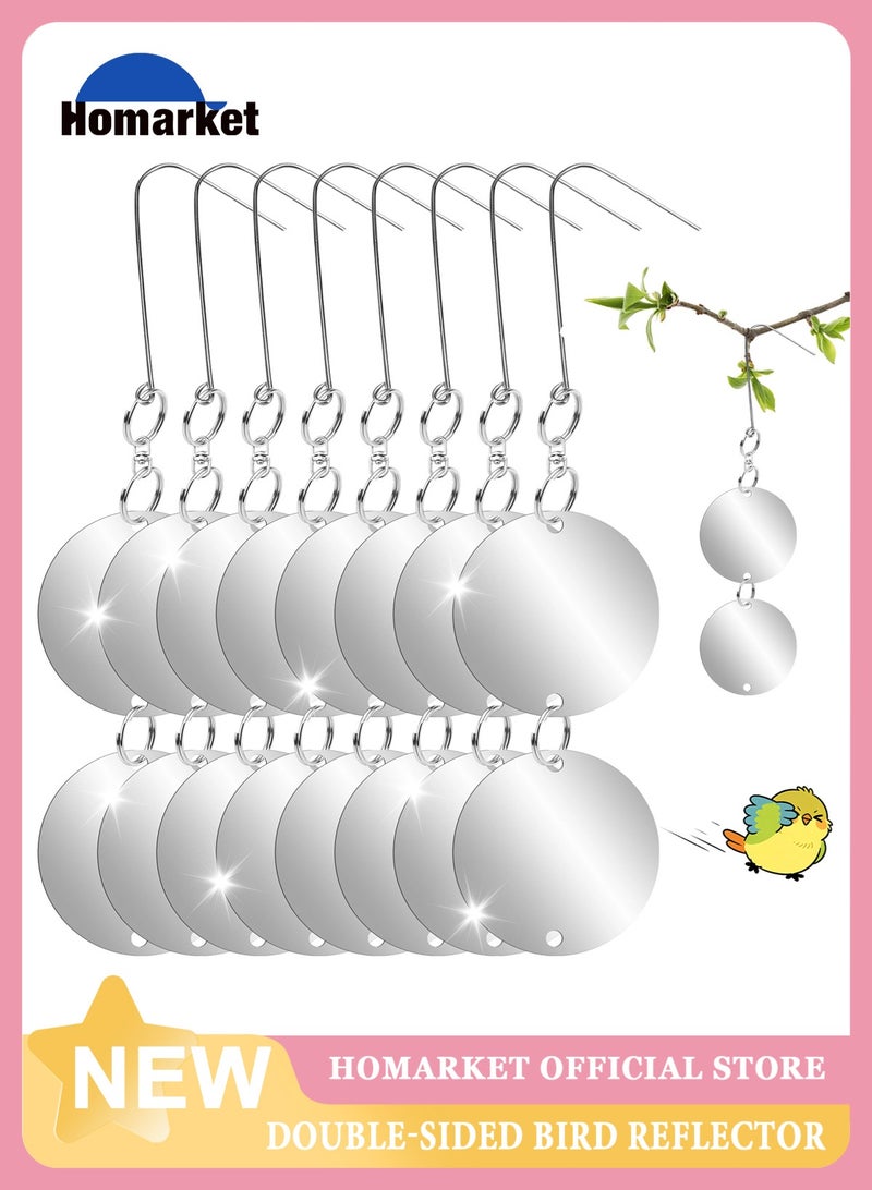 HomarKet Upgraded Bird Scare Discs Set - Large 16 Discs - Highly Reflective Double-Sided Bird Reflectors Scare Devices - Better to Keep Most Birds Away Like Woodpecker and Pigeon - Image 1