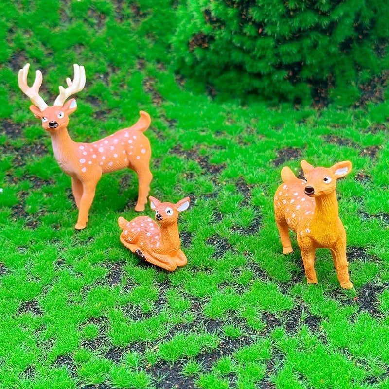 Cayway 7 PCS Deer Fairy Garden Accessories, Micro Landscape Miniature Deer, Micro Landscape Ornaments DIY Kit for DIY Craft Modeling Decor Micro Landscape - Image 3