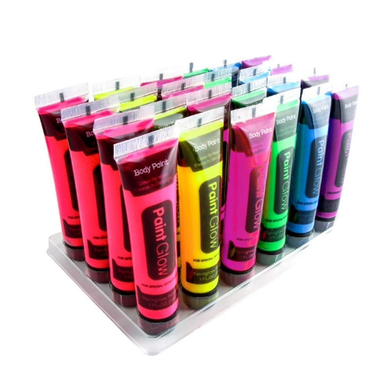 Trusmile face colour paint glow Neon fluorescent25 ml each tube colour paint Glowpack of 6