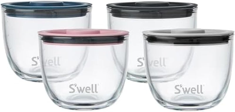 S'well 12oz Glass Prep Bowl Set of 4 For Easy Meal Prep, Signatures, Made From Durable Tempered Glass, Nests Inside 21.5oz - Image 1