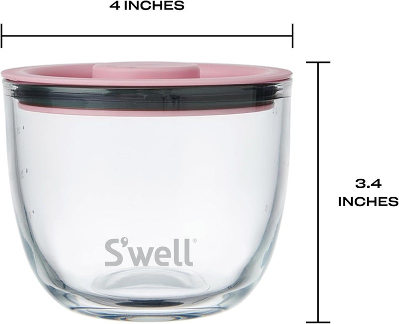 S'well 12oz Glass Prep Bowl Set of 4 For Easy Meal Prep, Signatures, Made From Durable Tempered Glass, Nests Inside 21.5oz - Image 3