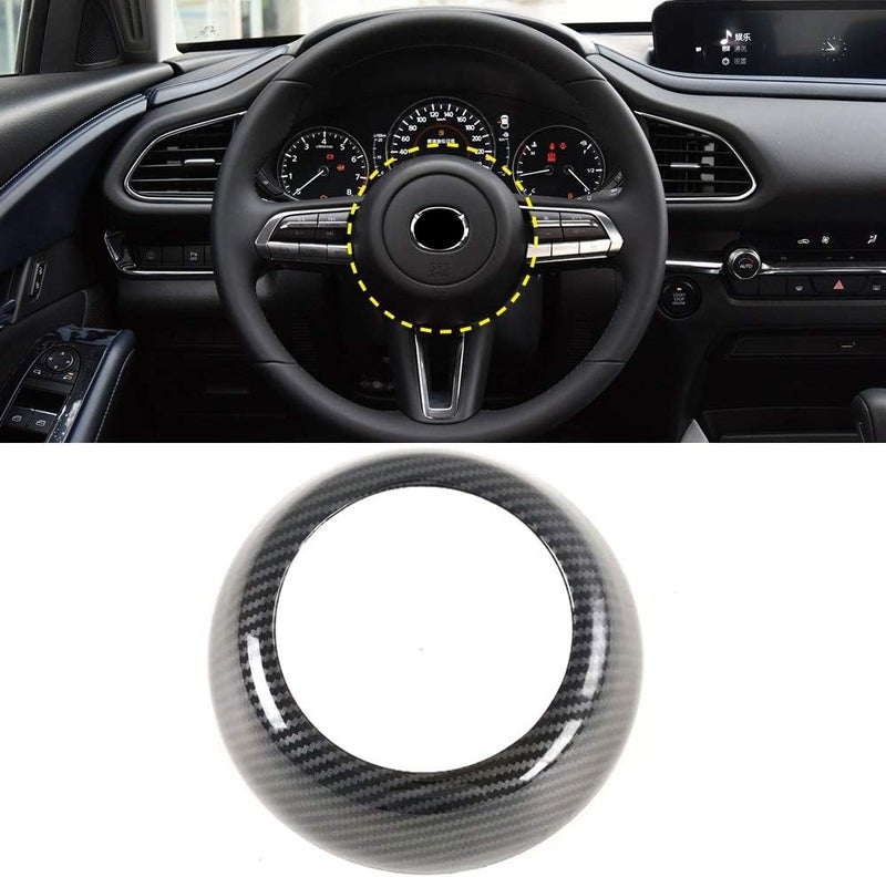 Wivplex Carbon Fiber Steering Wheel Trim Cover for Mazda CX-30 - Image 5