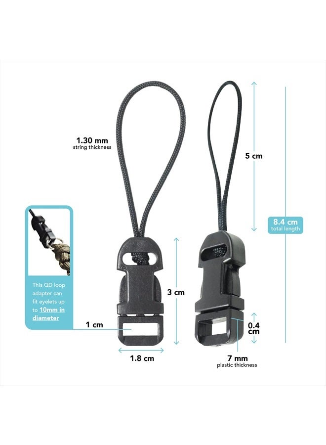 FotoTech 2 Pieces Quick Release QD Loop Connector for Camera Neck Strap Compatible with Fujifilm Samsung Sony Olympus Panasonic Canon Nikon Pentax Compact Camera, Point-and-Shoot Camera (Style A) - Image 2