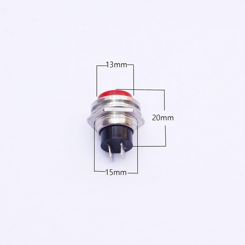 IEI iEI 5 Pcs Red Tactile 2 Pin Electronic Panel Push On And Release Off Button 6A25A 3V5V12V24V DC SPST Switch Brass Metal Body  - Image 2