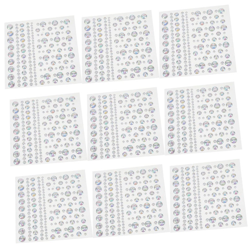 10sheets Self-adhesive Rhinestones for Face Makeup Safe Gem Stickers for Festivals and Performances Easy Application Body Decoration - Image 1
