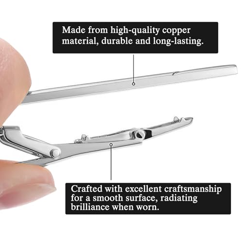 TecoKart® 5-Piece Elegant Tie Clip Set for Men – Premium Tie Pins in Black, Gold, Blue, Red, and Silver – Stylish Accessories for Weddings, Business, Casual Wear and Gifts – Comes in a Gift Box - Image 2