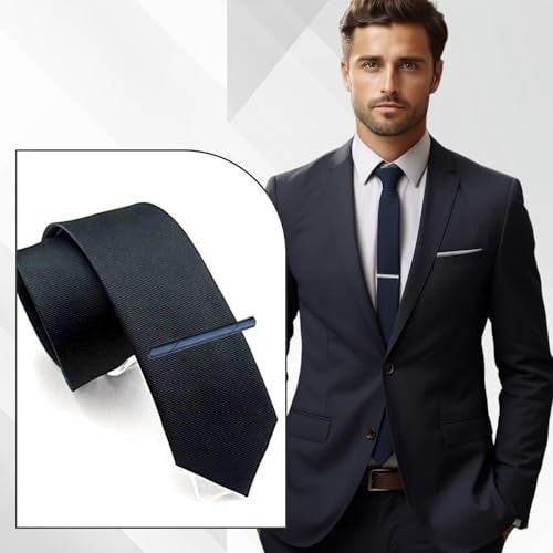 TecoKart® 5-Piece Elegant Tie Clip Set for Men – Premium Tie Pins in Black, Gold, Blue, Red, and Silver – Stylish Accessories for Weddings, Business, Casual Wear and Gifts – Comes in a Gift Box - Image 4