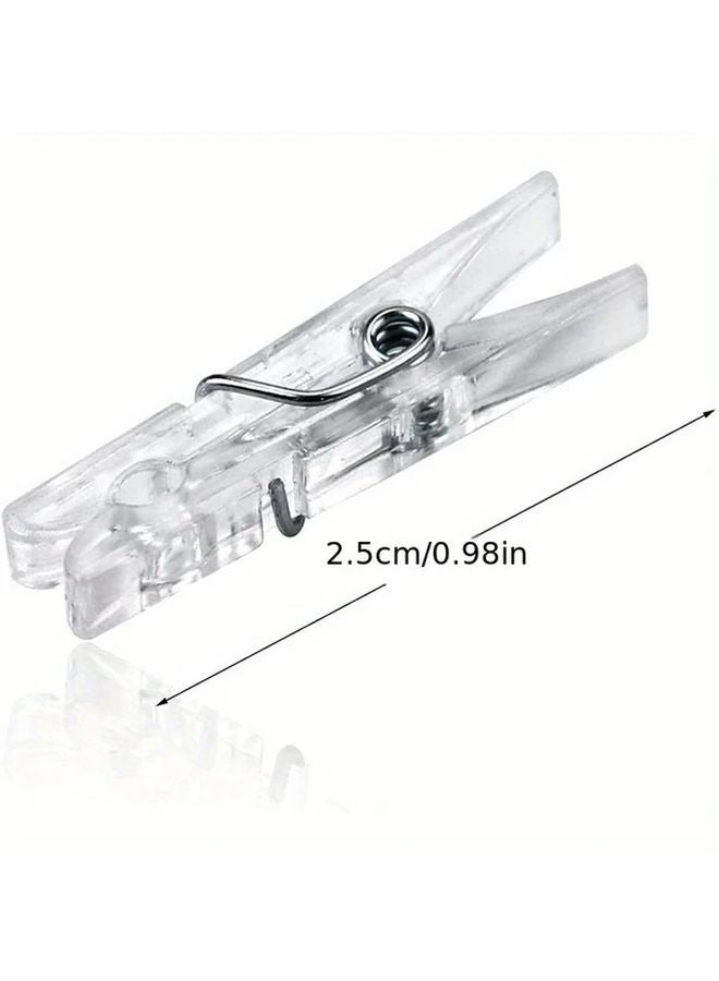 50pcs Mini Transparent Plastic Photo Clips With Metal Springs Mixed Colors For DIY Projects - Image 3