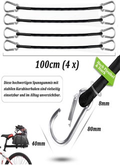 Generic Bungee Cords with Carabiner, 4 Pack Strong Elastic Bungee Straps Long Heavy Duty Carabiner Bungee Cord for Camping Tarps Bike Rack Tent Car  - Image 2