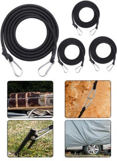 Generic Bungee Cords with Carabiner, 4 Pack Strong Elastic Bungee Straps Long Heavy Duty Carabiner Bungee Cord for Camping Tarps Bike Rack Tent Car  - Image 1