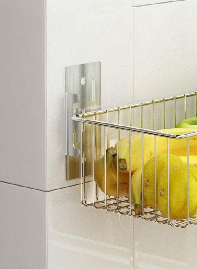 OGFC 31123 Space saving Shelves Stainless Steel Shelves Punch Free Kitchen Shelf Wall-Mounted Fruit Storage Basket Vegetable Basket Storage Rack- Chrome (Pack of 3) - Image 4