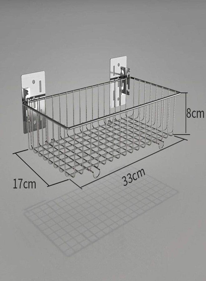 OGFC 31123 Space saving Shelves Stainless Steel Shelves Punch Free Kitchen Shelf Wall-Mounted Fruit Storage Basket Vegetable Basket Storage Rack- Chrome (Pack of 3) - Image 2