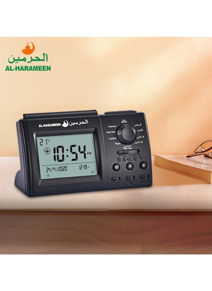 AL-HARAMEEN Digital Azan Alarm and Prayer Digital Clock Black  - Image 2