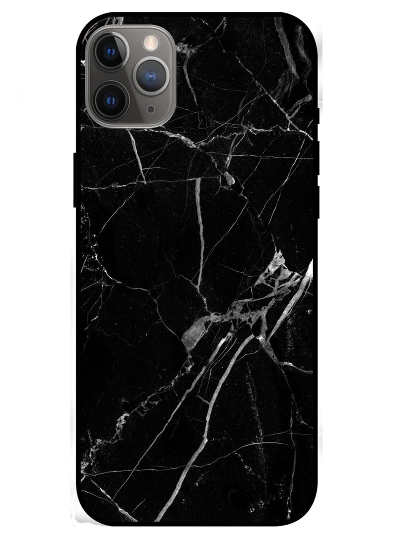 Protective Digital Printed Mobile Case Cover for Apple iPhone 11 Pro 5.8 Inch Black Cracked