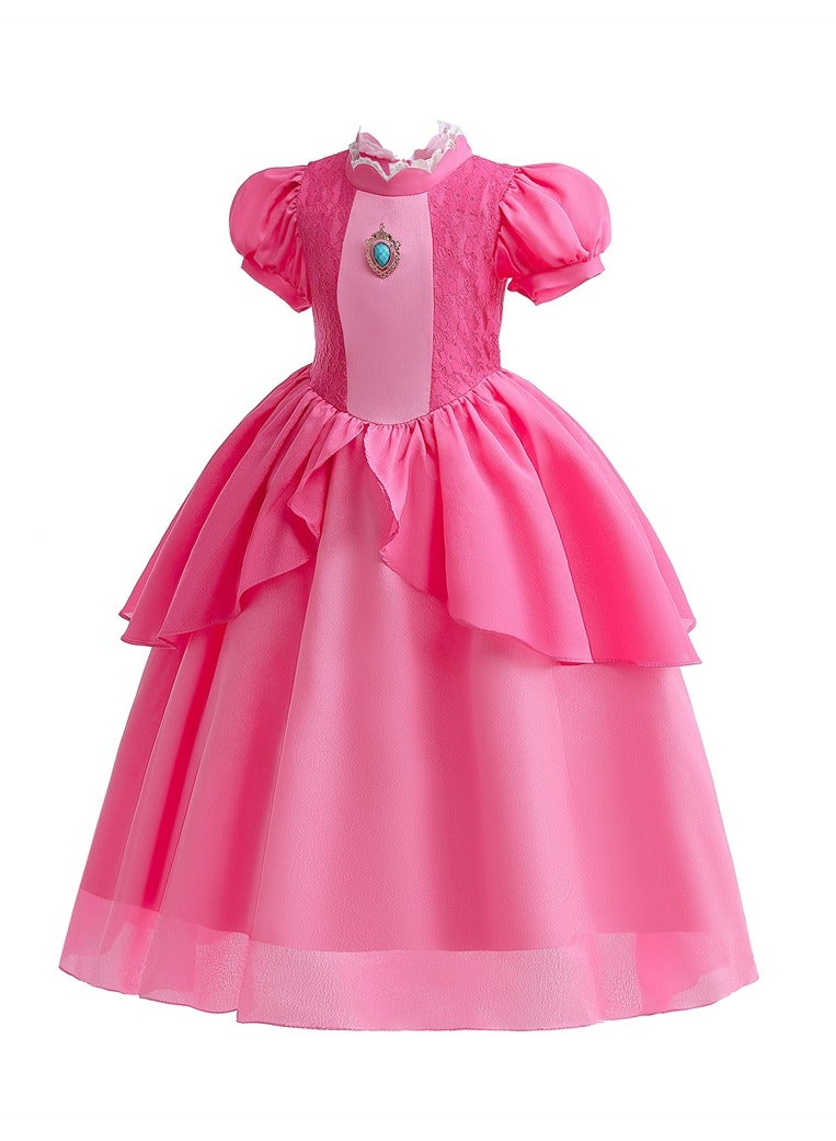M MIAOYAN Children's Super Mary Mario Game Suit  Pink Peach - Image 2