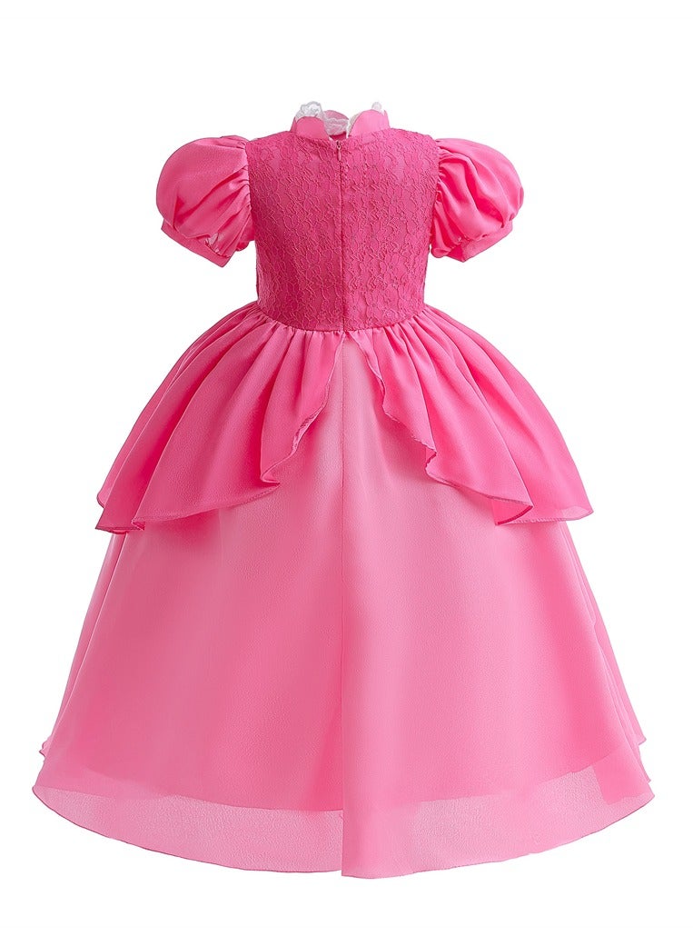 M MIAOYAN Children's Super Mary Mario Game Suit  Pink Peach - Image 3