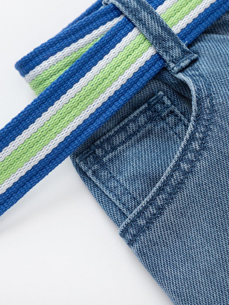 Balabala Boys' Denim Pants With Belt - Image 4