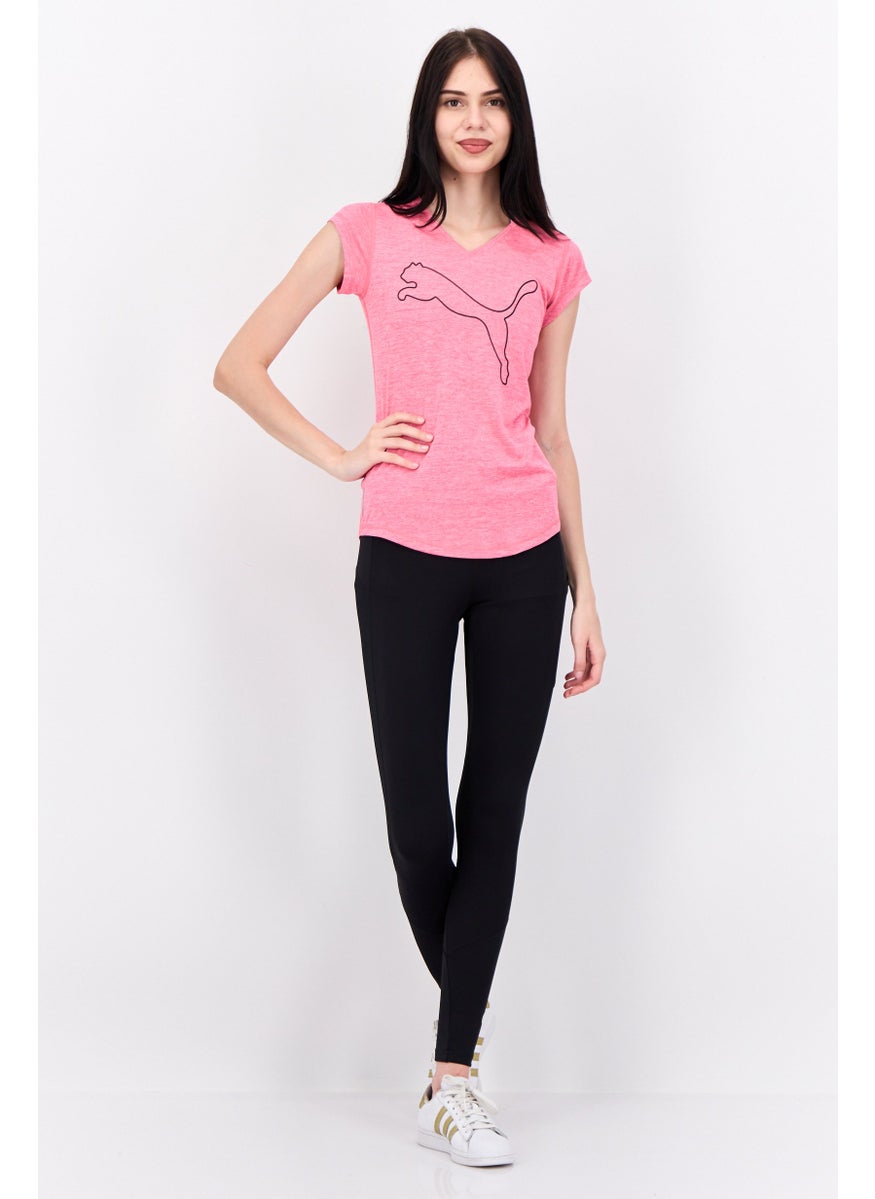 PUMA Women Sportswear Fit Short Sleeve Training T-Shirts, Pink/Black  - Image 3