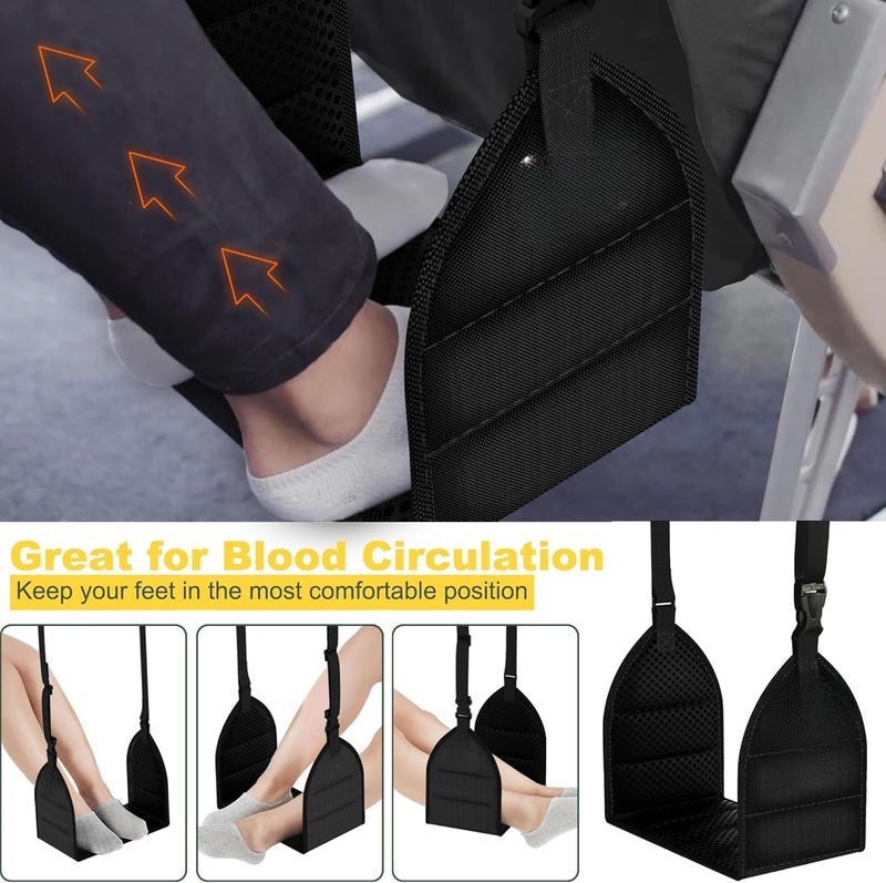 DHARMATMAJ Airplane Foot Hammock for Plane Comfy Foot Hanger Desk Foot Hammock Foot Sling Travel Foot Rest to Relax Your Feet for Airplane Travel Accessories - Image 2
