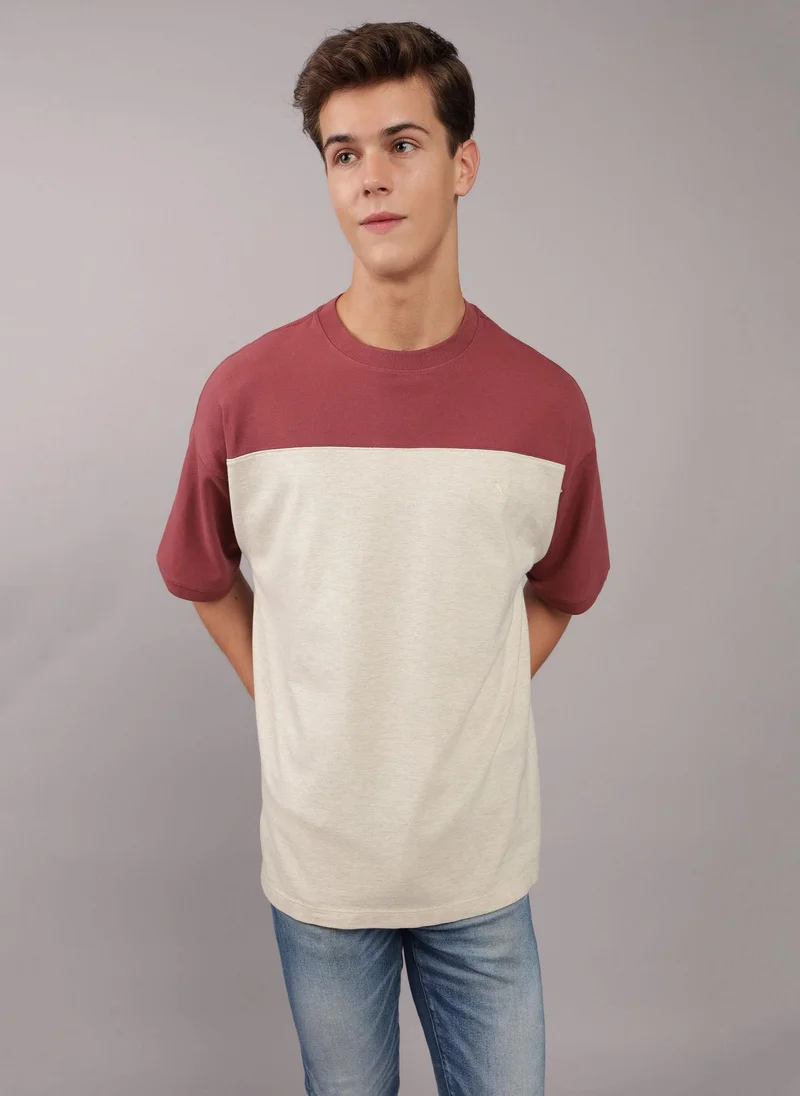 American Eagle Colorblock Pique Crew Neck T-Shirt