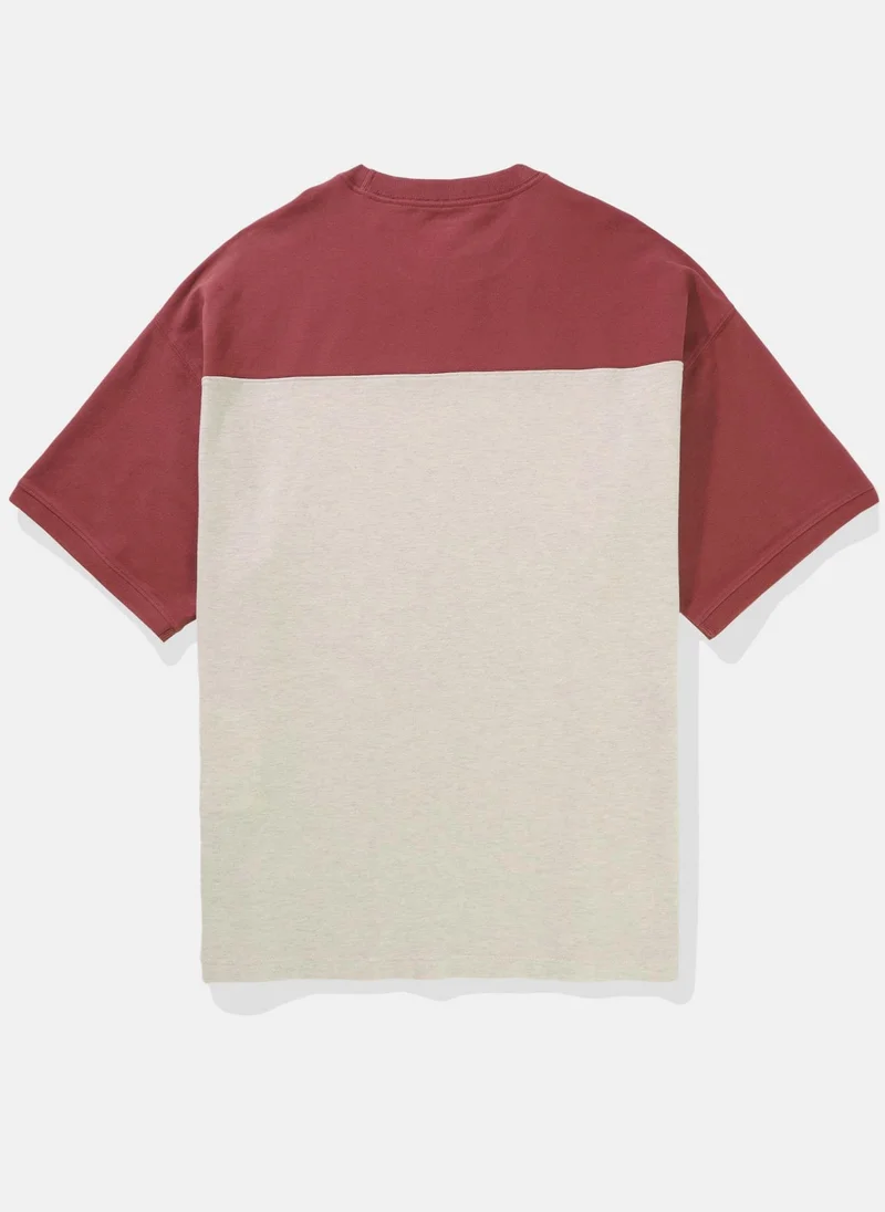 American Eagle Colorblock Pique Crew Neck T-Shirt