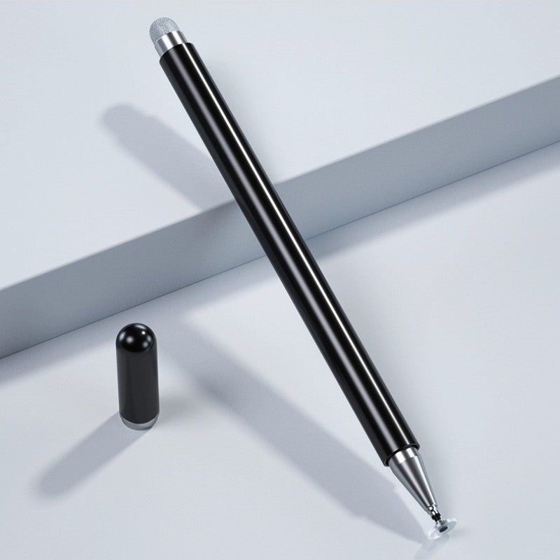 Two-way magnetic pen cap two-in-one dual-head stylus passive disc cloth head capacitive pen mobile phone tablet touch screen Black [double head magnetic pen]]