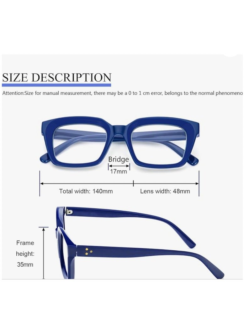 بوما للبصريات +2.5 نظاراه قراءة نسائي، نظارات قراءه طبيه مكبرة لتصحيح ضعف النظر  مع تقدم العمر ،لون الإطار جريء عدسات مضادة للتعب والضوء الأزرق، تصميم خفيف الوزن ،حمايه شاشة كمبيوتر  وحجب الضوء الأزرق ورؤية واضحة للقراءة - Image 5