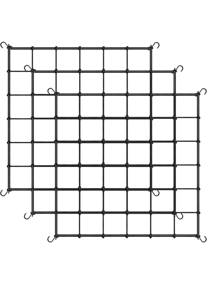 iPower iPower Flexible Elastic 3Pack 2 x 2FT Trellis Netting with Hooks Grow Room 2 x 2 3 Pack Black Flowers  Vegetables  - Image 1
