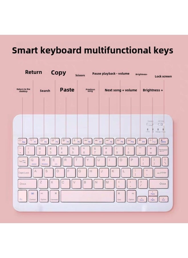 For Ipad Bluetooth Keyboard Tablet Computer Universal Wireless Mouse Keyboard Suit Wonderful Control Portable Keyboard-Color:Dark Green* 10inch Keyboard And Mouse Set (2.4g Dual-mode Charging Mouse)