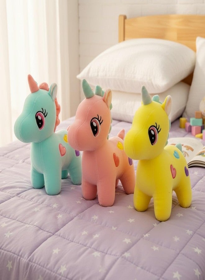 Future Shop Pack of 4 Elegant Soft Toys Combo Plush Stuffed Animals (3 Multicolour Unicorn)