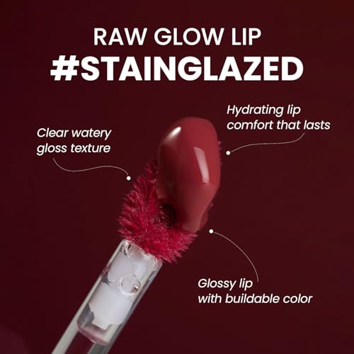 HINCE تلوين الشفاه HINCE Raw Glow - صبغة لامعة، لامع رطب، غير لزج وطويل الأمد للحصول على توهج زجاجي طبيعي، مرطب، أحمر شفاه سائل، نباتي، 0.13 أونصة سائلة (FEVER, 04) - Image 3