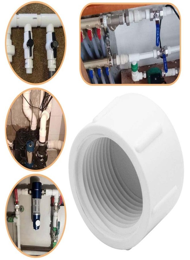YSIL 1 Inch PVC Female Threaded End Cap Plug, Water Pipe Connector Fittings for Plumbing Line (12 Pack) White - Image 5