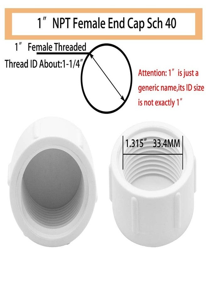 YSIL 1 Inch PVC Female Threaded End Cap Plug, Water Pipe Connector Fittings for Plumbing Line (12 Pack) White - Image 2