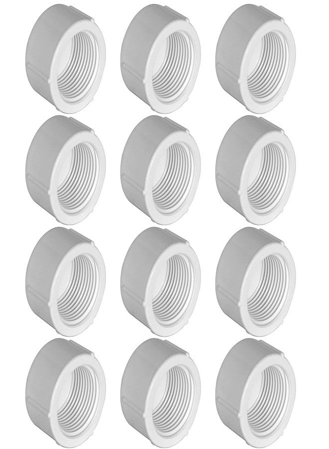 YSIL 1 Inch PVC Female Threaded End Cap Plug, Water Pipe Connector Fittings for Plumbing Line (12 Pack) White - Image 1