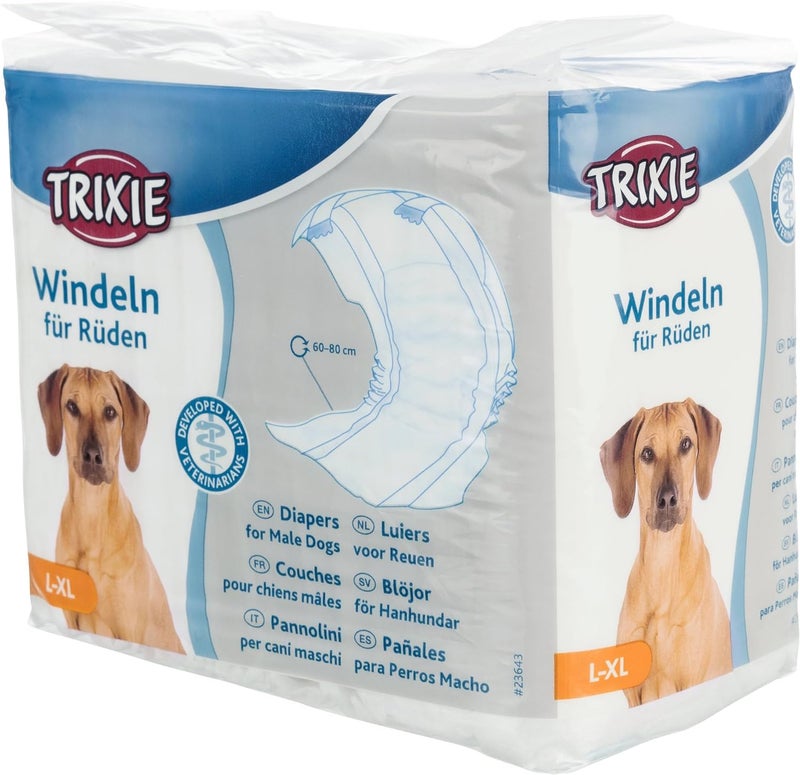 Trixie Disposable Diapers for Male Dogs - 12 Pieces (Large/Extra Large) - Image 1