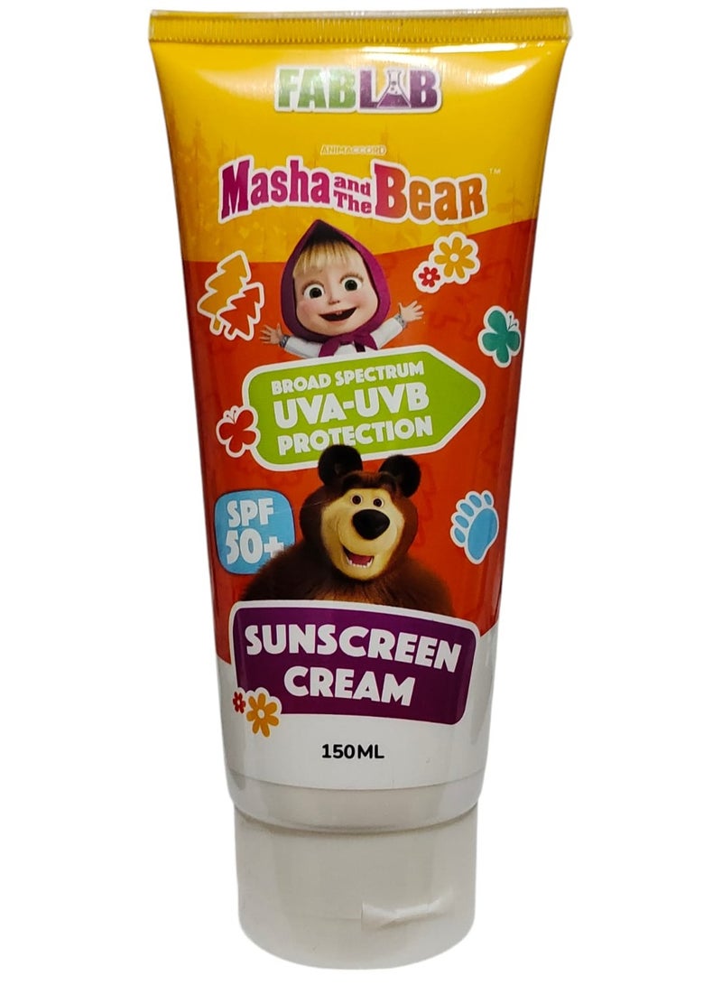 FabLab Sunscreen Cream Masha And The Bear Spf+50 UVA-UVB Protection 150 ml