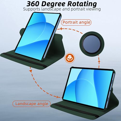 TGK 360 Rotatable Smart Flip Cover for OnePlus Pad Lite 11 inch Tablet Case, Oppo Pad SE 11" (Dark Green) - Image 3