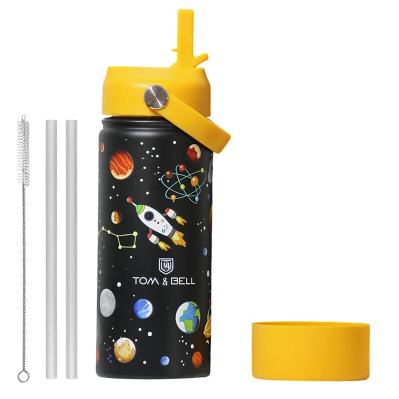 TOM  BELL Insulated Water Bottle for Kids 500ml,Double Wall Water Bottle for School, Sipper Bottle,Hot and Cold, Premium 304 Stainless Steel (Universe, 500ml) - Image 1