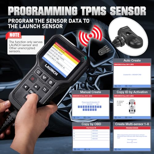 Launch LAUNCH CRT5011E TPMS Relearn Tool, 2025 TPMS Sensor (315+433MHz) Read/Activate/Relearn/Reset Scanner Tool, Lifetime Free Update,OBD2 Code Reader, Tire Pressure Monitor System Diagnostics Tool - Image 5