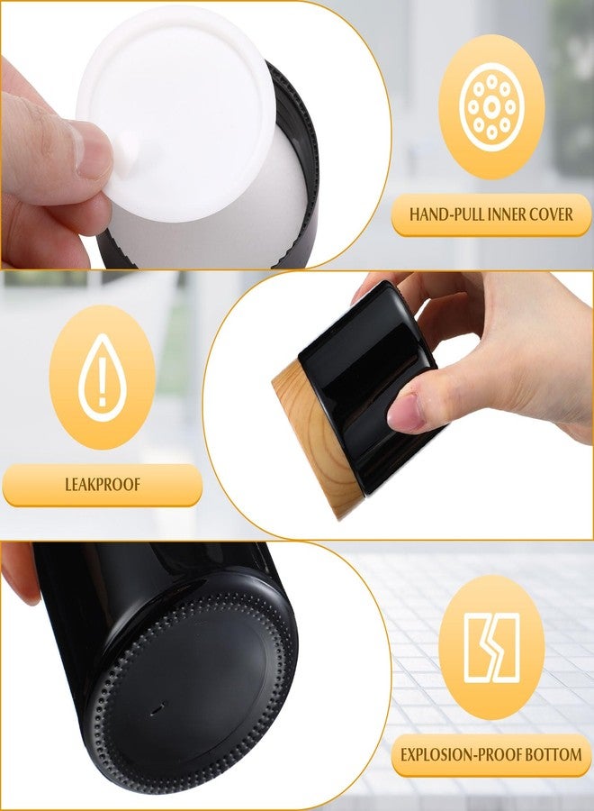 Norme 24 Pcs 4oz Glass Jars with Lids Empty Small Glass Containers and Inner Liners Reusable Cosmetic Jars Round Airtight Bottles with Plastic Woodgrain Lids(Transparent Style,Black) - Image 3