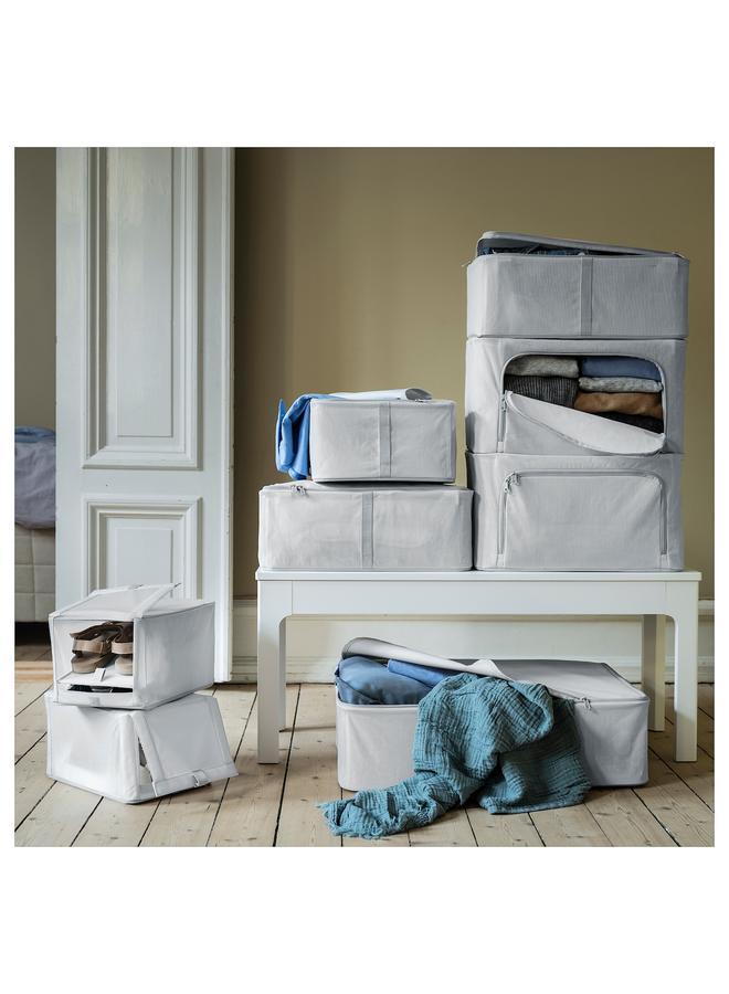 Zaboon Storage Case, Fabric Striped/White/Grey, 69X51X19 Cm - Image 3