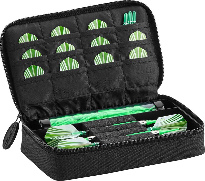 CASEMASTER Plazma Dart Case for Soft and Steel Tip Darts, Holds 3 Darts and Features Built-In Storage Tube and Pockets for Flights, Tips, Shafts, and Personal Items - Image 1