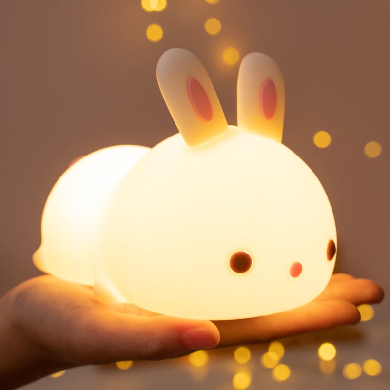 One Fire Night Light for Kids Bunny Cute Lamp Kawaii 16 Colors Kids Night Light Baby Night Light Lamp Rechargeable Toddler Night Light for Baby Nursery Night LightKids Lamp Nightlight for Kids Room
