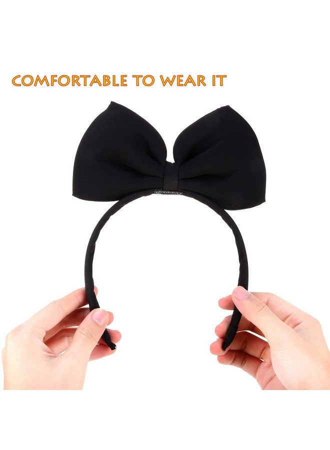 هوشين عصابة رأس على شكل فيونكة للنساء والفتيات، إكسسوارات شعر مثالية لأزياء أليس في بلاد العجائب (أسود) - Image 3