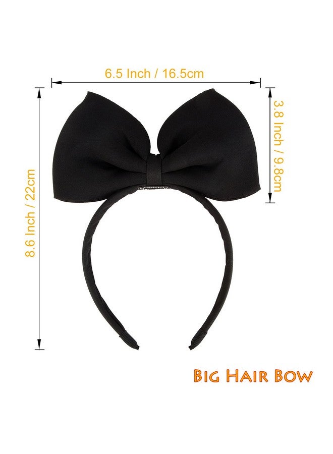 هوشين عصابة رأس على شكل فيونكة للنساء والفتيات، إكسسوارات شعر مثالية لأزياء أليس في بلاد العجائب (أسود) - Image 4