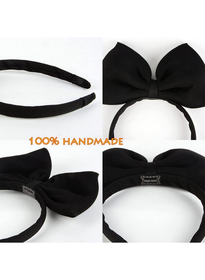 هوشين عصابة رأس على شكل فيونكة للنساء والفتيات، إكسسوارات شعر مثالية لأزياء أليس في بلاد العجائب (أسود) - Image 5