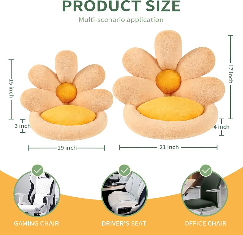 Ditucu وسادة كرسي على شكل زهرة ديتوكو، وسادة مقعد لطيفة بحجم 19 بوصة، وسائد أريكة كسولة مريحة، وسائد أرضية للسكن الجامعي، ديكور غرفة النوم، برتقالي - Image 3