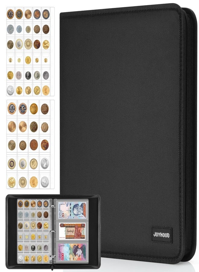JoyHood Coin Collection Book, Coin Album Holder for Collectors, Money Storage Binder Hold 400 Coins Pockets+15 Bills Pockets, Coin Organizer Book for Coin Currency Collection Supplies - Image 1