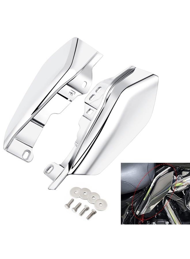 PBYMT Mid Frame Air Deflectors Heat Shield Compatible for Harley Touring Road King Street Electra Glide 2009-later Also Compatible with Models Equipped with Coolflow Fan(Chrome) - Image 1