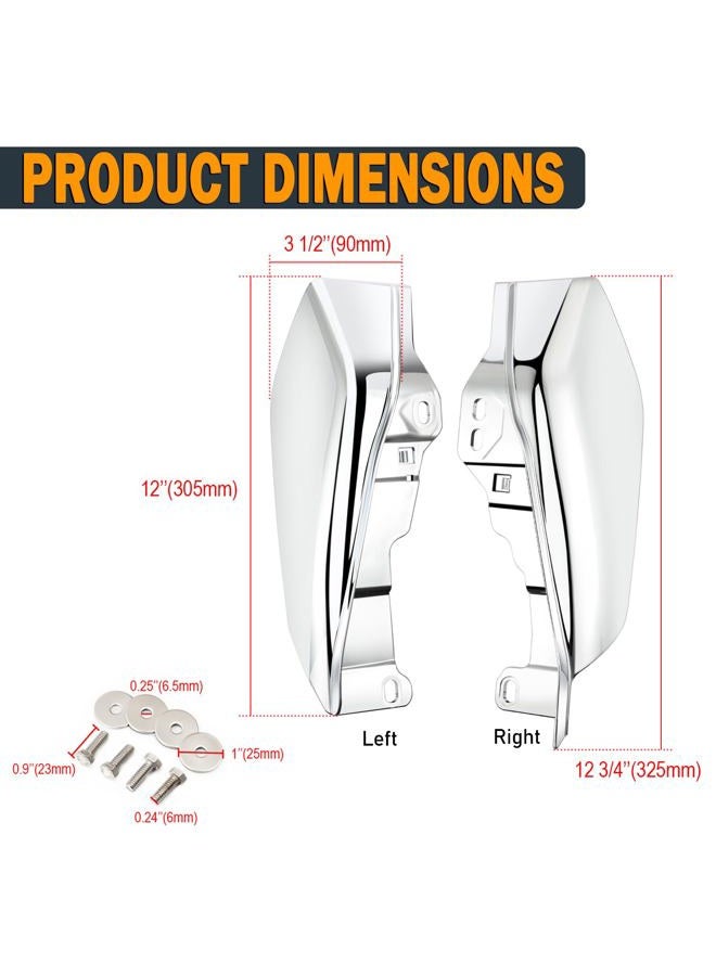 PBYMT Mid Frame Air Deflectors Heat Shield Compatible for Harley Touring Road King Street Electra Glide 2009-later Also Compatible with Models Equipped with Coolflow Fan(Chrome) - Image 2
